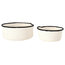 Scandinavian Decorative Bowl Set, Black Trim, Set of 3