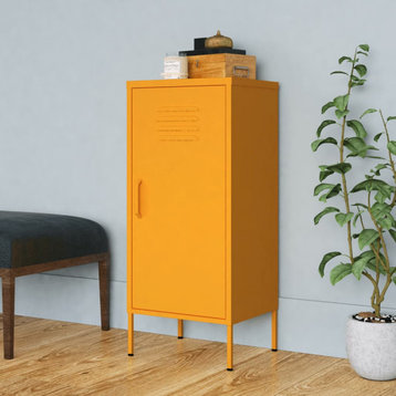 vidaXL Storage Cabinet File Cabinet with Shelves for Office Mustard Yellow Steel