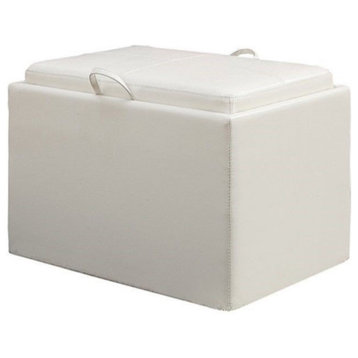Convenience Concepts Designs4Comfort Accent Storage Ottoman White Faux Leather
