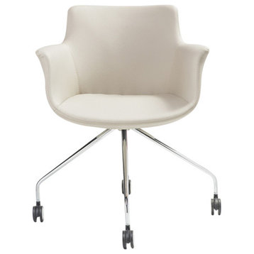 Rego Office Chair, Cream Leatherette