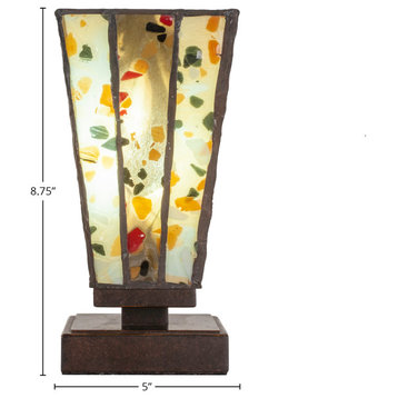 Luna 1-Light Table Lamp, Dark Granite/Fiesta Art