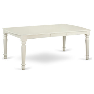 Dot-Lwh-T Dover Dining Room Table With 18" Butterfly Leaf -Linen White Finish.