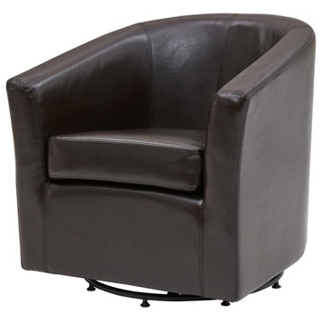 Hayden Swivel Bonded Leather Chair, Brown