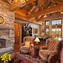 rock fireplace