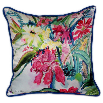 Pair of Betsy Drake Multi Florals Large Pillows 18 Inch x 18 Inch