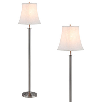 45005, 1-Light Metal Floor Lamp,, Matte Brushed Nickel, 60" High
