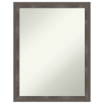 Pinstripe Lead Grey Non-Beveled Wood Bathroom Wall Mirror - 20.5 x 26.5 in.