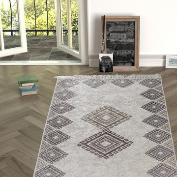 Chiara Rose Rubber Back Non-Skid/Slip Area Rug 2'7"X5'; 2'7"X6'6"; 5'3"x7'6".