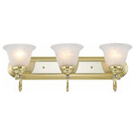 Livex Lighting - Belmont Bath Light, Polished Brass and Chrome - The Belmont bath bracket with polished chrome accents & sweeping polished brass arcs framing elegant, alabaster swirl glass.  The Belmont collection is warm and traditional and will easily become the focal point of your special room.