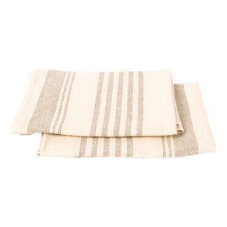 Set of 2 Gold Linen Hand Towels Francesca - LinenMe