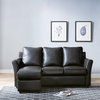 Furniture of America Sula Faux Leather Reversible Modular Sectional in Dark Gray