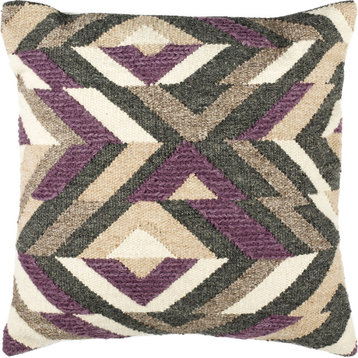 Issey 20" Pillow, Charcoal, Purple