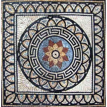 Modern Mosaic Square Accent, Krokos, 20"x20"