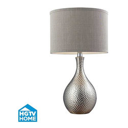 HGTV Home - Hammered Chrome Table Lamp - Table Lamps