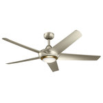 Kichler - Kichler 1-LT LED 52" Kapono Fan 330089NI - Brushed Nickel - Kapono 52" LED Ceiling Fan in a Nickel finish with Frosted White Polycarbonate Lens comes with 4 trim ring finishes that can be switched out to create your own unique mixed finish look. With its streamlined design and multiple trim ring options, you are sure to create the perfect look in any room.