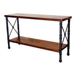 Etruscan Console with Brass or Copper Top & Shelf - Console Tables