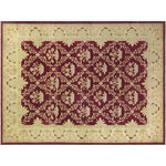 Bareens Designer Rugs - Oriental Ziegler Arletha Red Gold Hand-Knotted Wool Rug - 10'0'' x 13'9'' - Enhance the ambiance of your home with this magnificent Persian-influenced Turkish hand-knotted rug made by skilled artisans capable of creating the most exceptional vegetable dyes and hand-spun wool. This exquisite handmade rug is a one-of-a-kind Peshawar Kafkaz, otherwise identified as Chobi, Chobi Peshawar, Oushak, or Ziegler rug. These handmade rugs are crafted in Pakistan utilizing superior-quality wool imported from Australia, New Zealand, and Korea in two types of weaves: the Persian weave and the Mori weave. This rug is meticulously crafted by hand using the finest natural vegetable dyes extracted from local plants. The artisans use a blend of hand-spun local and fine merino wool, resulting in a rug with a compelling texture, higher lanolin content, and longer staple. The artisans occasionally incorporate natural or artificial silk into the pile to enhance specific motifs. The finished product is an awe-inspiring execution of flawless design and an understated palette that exudes elegance.