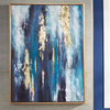 Contemporary Wall Art, Abstract Painting With Elegant Gold and Blue Tones