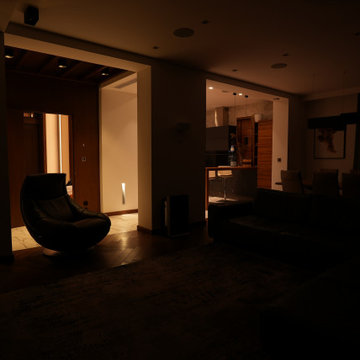 Single family home with Lighting design and Lutron lighting control