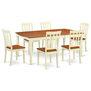 7-Piece Dining Room Set For 6, Kitchen Table And 6 Dining Chairs