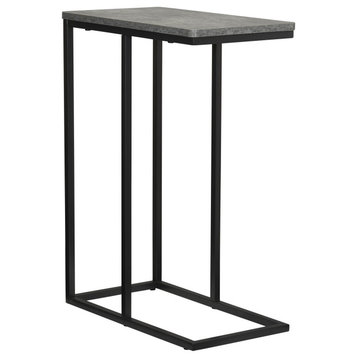 Jamestown C-Shaped for Accessiblity Side End Table Ashwood Rustic, Black Metal