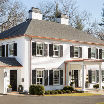 Exterior Renovation of Colonial Home with Copper Accents
