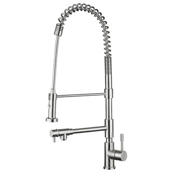 Whitehaus Kitchen Faucet With Polished Stainless Steel Finish WHS1644-SK-PSS