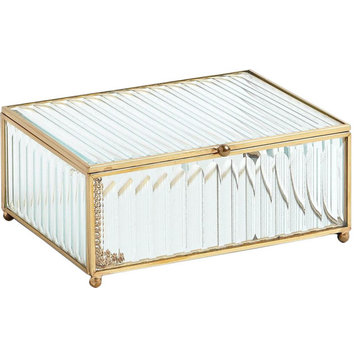 Reeded Glass Box - Clear, Small