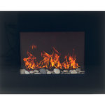 Northwest - Black Glass Panel Electric Fireplace Wall Mount & Remote by Northwest - Bring the beauty and warmth of a fireplace to your living space with this stunning Northwest Black Glass Panel Electric Fireplace with Wall Mount.