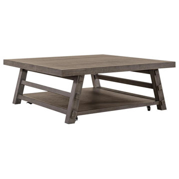 Oversized Square Cocktail Table Farmhouse Grey