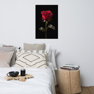 Red Floral Artwork: Dark Romance Photorealism