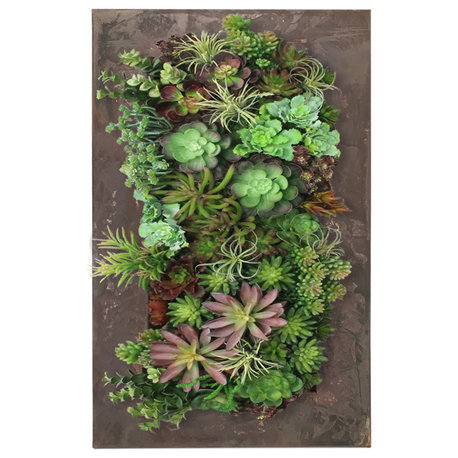 Modern Home Living Wall Galvanized Steel/Zinc Succulent Planter, Wall Mounted G