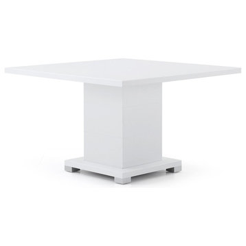 Zuri Furniture Modern Ford White Matte Lacquer Square Conference Table