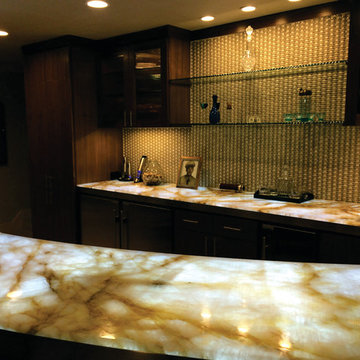 Backlit Onyx Downstairs Bar, Texas