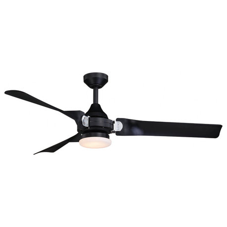 Vaxcel, Austin 52" Black and Chrome LED Ceiling Fan