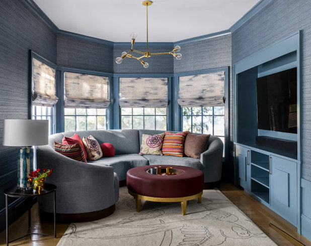 Transitional Family Room by Refined Interiors