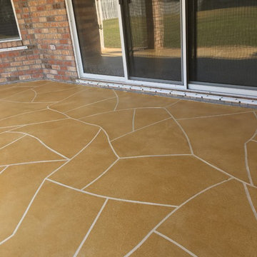 Porch & Patio: Stained Flagstone Concrete Overlay
