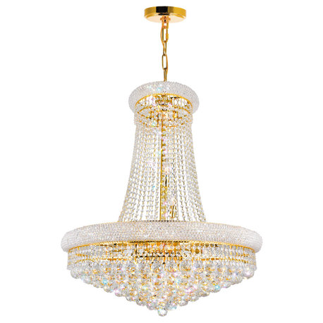 Empire 18 Light Down Chandelier With Gold Finish