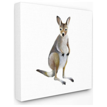 Cute Fun Kangaroo Zoo Animal Painting, 17"x17"