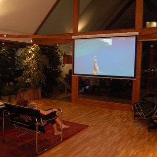 Trendy home theater photo in Grenoble