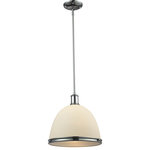 Z-Lite - Mason 1 Light Pendant, 1, 7.4 - The simple vintage design of the Mason family is a warm welcome to any style in your home. Available in bronze, olde bronze, brushed nickel and chrome finishes. 13? pendants with metal and matte opal shades include a frosted glass diffuser.