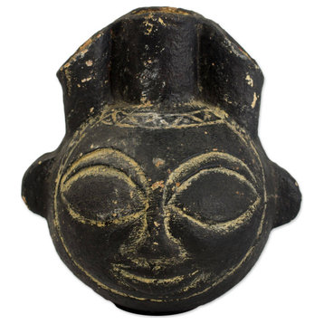 NOVICA Horn Mask And Ceramic Vase