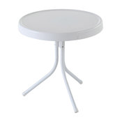 Griffith Metal Patio 20" Side Table, White Finish