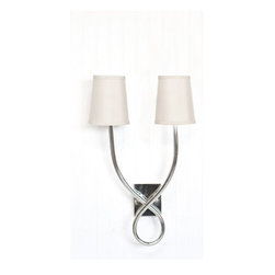Worlds Away Hannah Nickel 2-Arm Sconce - Wall Sconces