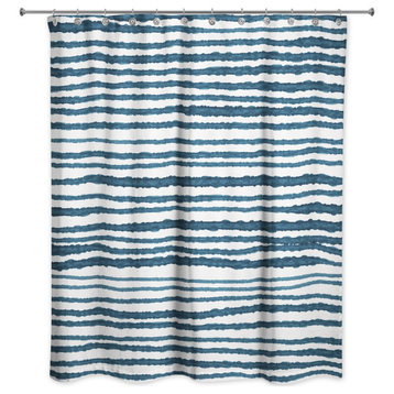Rough Watercolor Lines 4 71x74 Shower Curtain