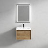 Aurora 24'' Wall Mounted Modern Bathroom Vanity, White Oak