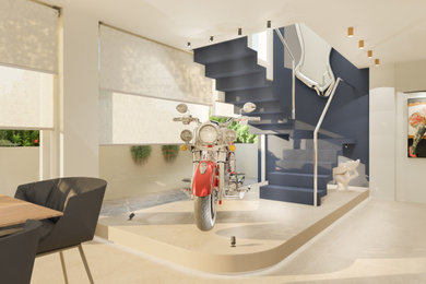 Open Space Moderno con Cantina a Vista ed Elementi Iconici