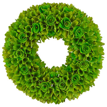 Green Woodchip Wreath