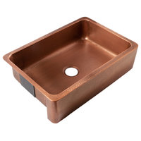 Lange Copper 32" Single Bowl Farmhouse Apron Front Undermount Kitchen Sink