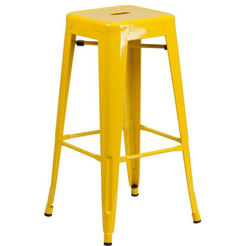 Flash Commercial Grade Backless Metal Barstool, Yellow - CH-31320-30-YL-GG
